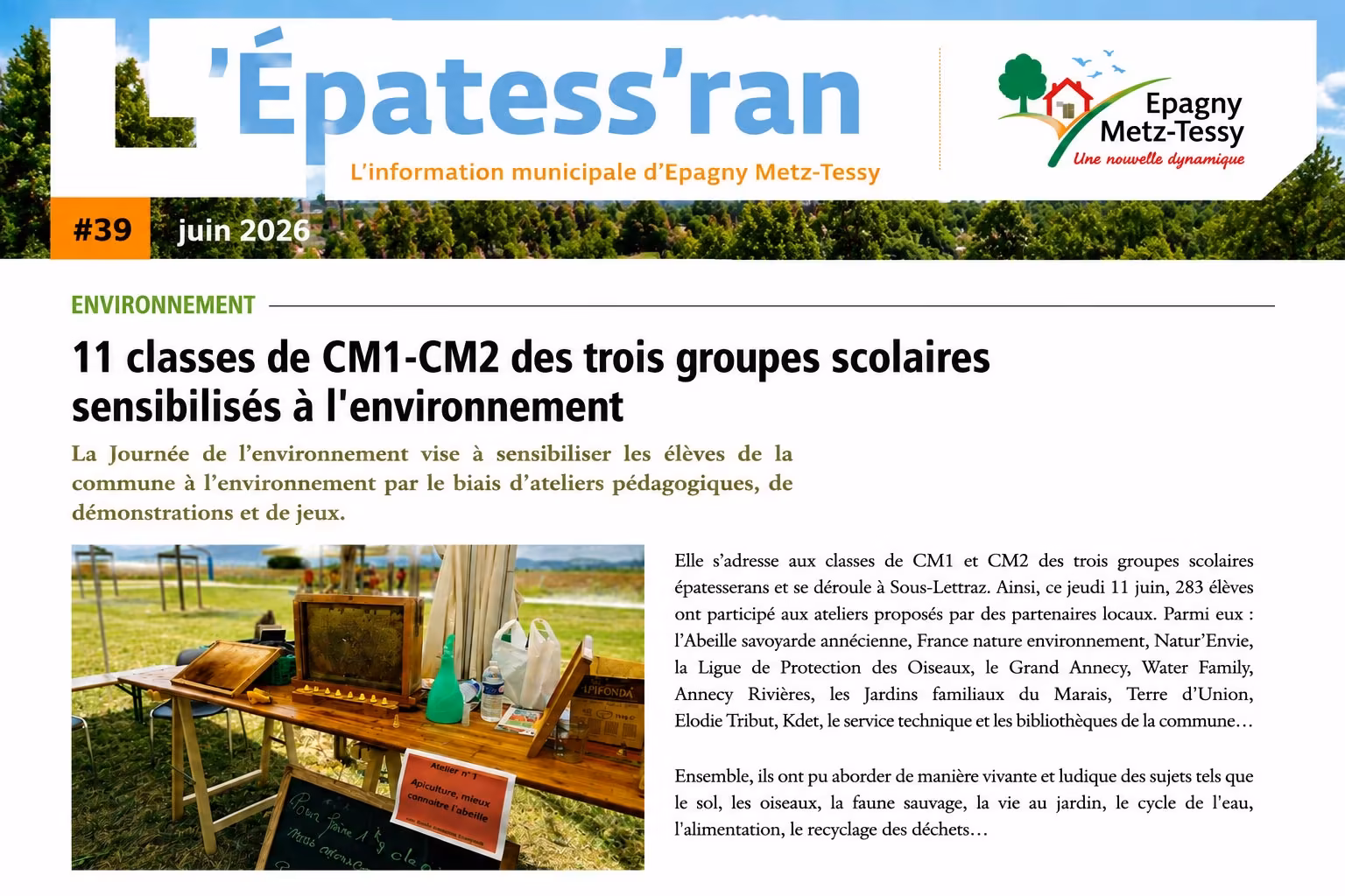KDET participe à la Journée de l'environnement d'Épagny Metz-Tessy en juin 2026